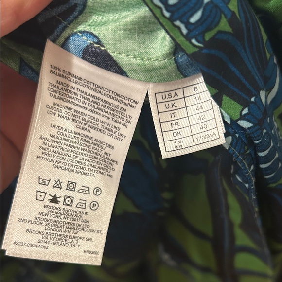BROOKS BROTHERS Green and Blue Floral Shirt Dress - Picture 13 of 13